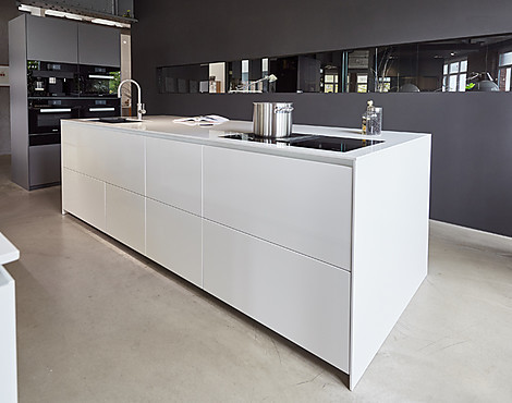 Elegante Insel mit Geräteschrank - L15 Anthrazit (Ke_01a)