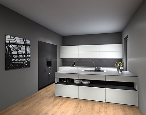 *** Planungsvariante 2*** ***zur Musterküche *** - SE8008-LS sterlinggrau Lack samtmatt
