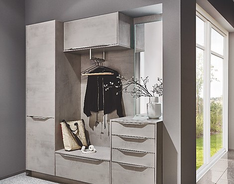 Exklusive Garderobe Betongrau Nachbildung - Riva