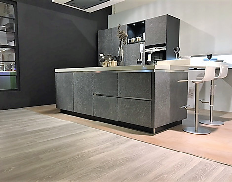 Edle Designküche mit Insel & Bar Angebot inkl. Geräte - AV 7030-GL Black Star