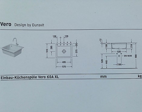 DURAVIT Keramikspüle - VERO 60