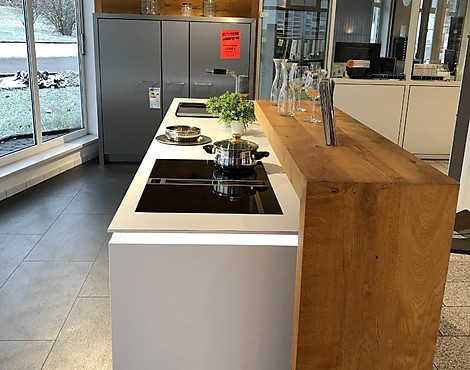 moderne grifflose Designküche - GL 3821 RES Keramikoptik schneeweiß Nr. 1 incl. hochwertigen Geräte