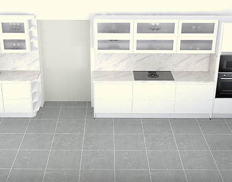 Grifflose Küche mit Boschgeräten für 12000,-€ - Nobilia