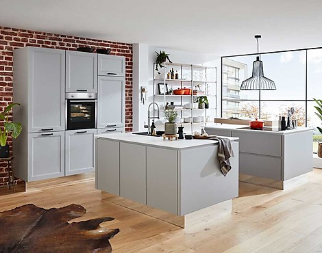 nobilia Touch Front: Steingrau Maße: ca. 180cm + 160cm x 110cm + 160cm x 110cm - AG17