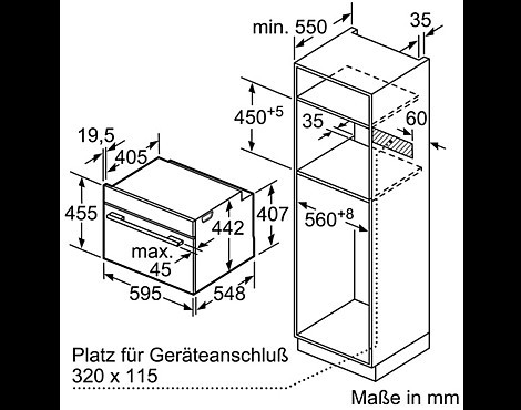 Mikrowellenbackofen aus Ausstellung - iQ700 Einbau-Kompaktbackofen mit Mikrowellenfunktion 60 x 45 cm Edelstahl CM638GRS1
