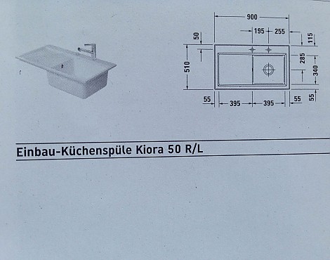 DURAVIT Keramikspüle - KIORA 50L
