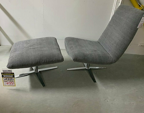 Drehsessel / Sessel mit Hocker Vintage stone - Bari