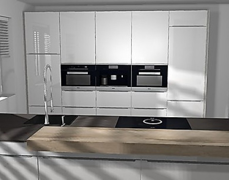 Küche mit Küchenzeile in Hochglanz und den Top Geräten von Bosch und Bora. - Focus Bora Bosch