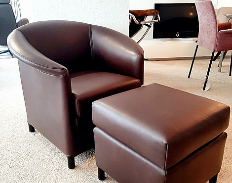 Sessel in Leder, braun - Aura XL 1742 und 1747