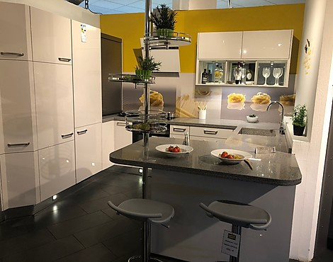 Schöne G Form Küche in glanz Grau - Flash Seidengrau Hochglanz