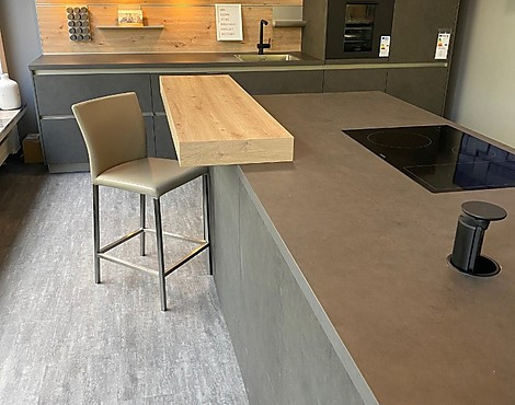 Muster - Contur - Küche zum Abverkauf (optional mit Geräte) - KIR -Beton Schiefergrau / Kieselgrau Nachbildung