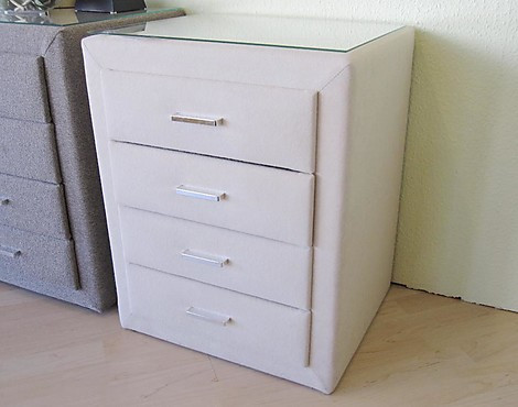 Nachtkommode - Stoff beige