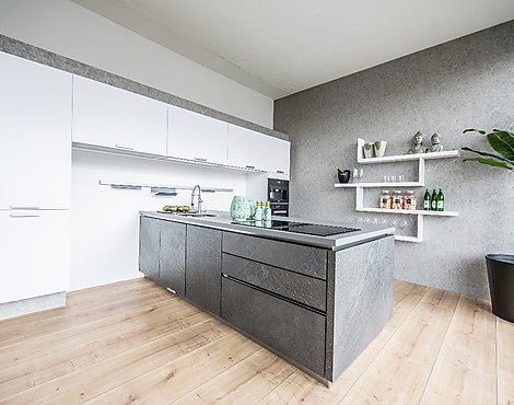 Häcker AV 1065 polarweiß untramatt / AV 7030-GL black star - AV 1065 polarweiß untramatt / AV 7030-GL black star