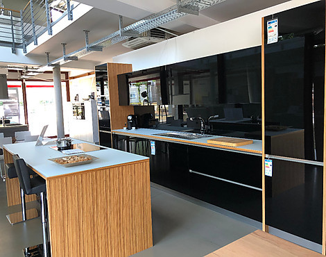 Häcker Designglas Einbauküche schwarz - Systemat AV 5090