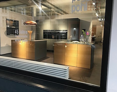 TRAUMKÜCHE IN PURISTISCHEM DESIGN - ML1125 DIAMANTGRAU/FG395H EICHE HONIG FURNIER