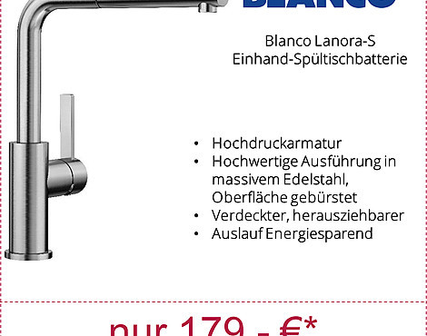 Lanora-S - 523123 - Echte Edelstahl Armatur mit Schlauchbrause - NEU!!! ORIGINALVERPACKT!!! - Lanora-S (523123)