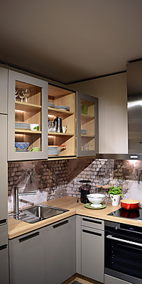 L-Küche für kleine Räume