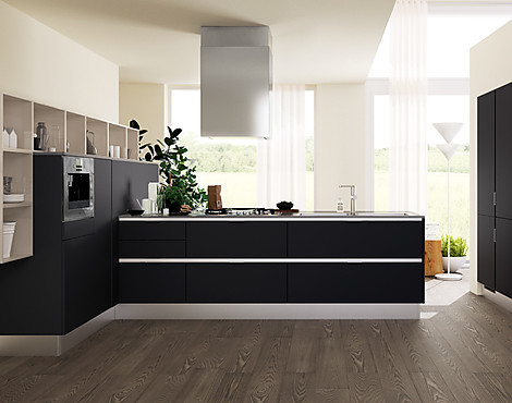 Designküche mit matten Fronten aus FENIX NTM - Scavolini Mood grifflos