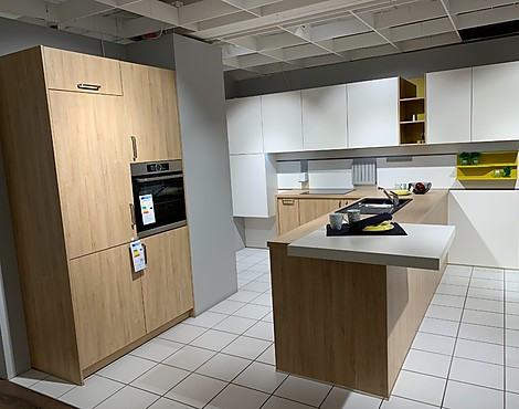 Moderne Küchenzeile mit Halbinsel und verstellbarem Thekentisch - Nova / Bari