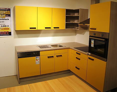 Küchen-Block 500cm mit Spülmaschine Musterküche komplett mit E-Geräten - Speed 351