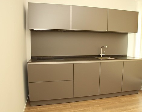 Grifflose Designküche mit Kunstteindesignarbeitsplatte - ***Topangebot*** SLC-KM steingrau matt