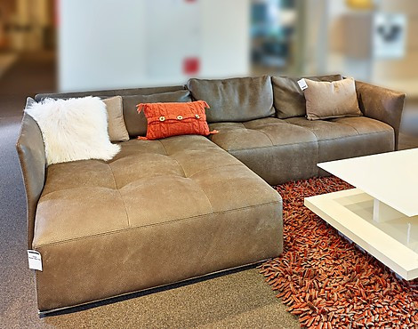 großzügiges Leder Sofa - New York (KL)
