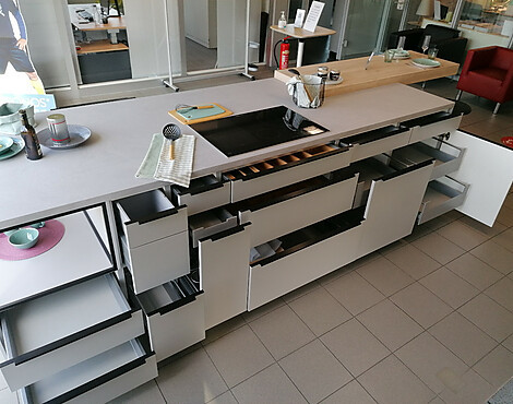 Kücheninsel - Programm Touch 317 Farbe 341 Lacklaminat, Steingrau supermatt
