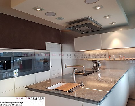+Segmento Poggenpohl +Stage Glas Metallic - +Segmento, Blütenweiß Matt Lack
