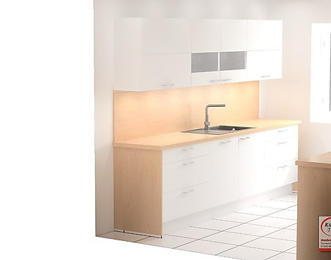 Küche in 2 Wochen ! - Alpinweiß matt + Eiche Provence NB / Beton Schiefergrau NB