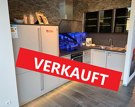 ⭐Musterküche zum super Sonderpreis abzugeben - Bosch ; Front: Touch Lacklaminat Steingrau supermatt 341 Koje - 14