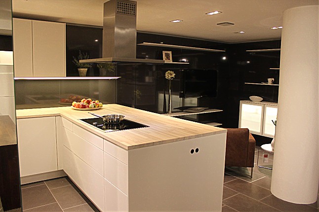 Siematic musterküche siematic sc41 lotusweià mit graphitgrau ...