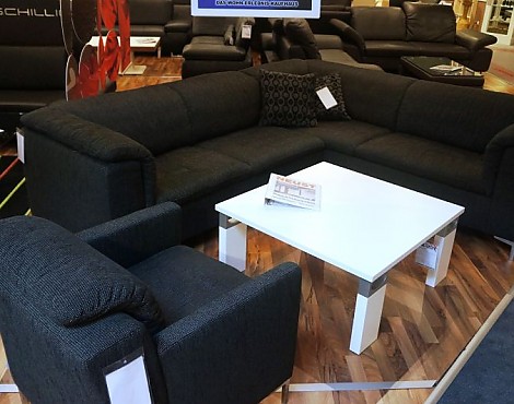 Ecksofa und Sessel - schwarz - 19505