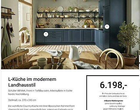 The Natural Kitchen / L-Küche im modernem Landhausstil - Vienna