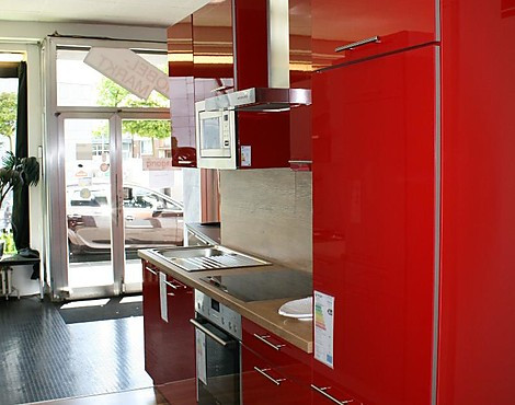 Lackküche rot - Manhattan rot/ glasoptik