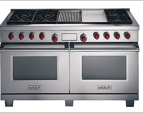Wolf Range Cooker Gas-/Elektrokombigerät mit Steakgrill und Griddie Teppanyaki - ICBDF606CG