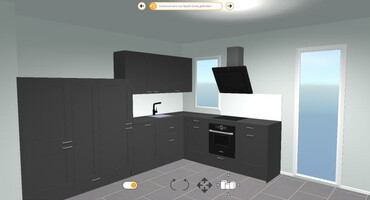 Küchenplanung schwarze Variante