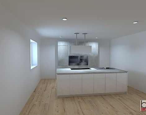 Hochglanzlackfront in Kombination mit Beton V-Zug/Gaggenau/Liebherr - ECO