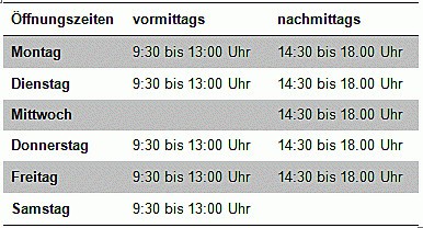 Öffnungszeiten in Bielefeld