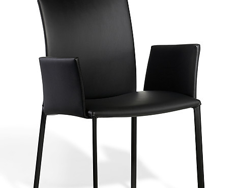 Stuhl Nobile Soft Hochlehner mit Armlehnen - Nobile Soft mit Armlehnen Leder schwarz