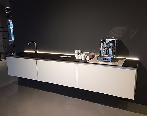Fronten in Glas satiniert weiß matt - Küche in Glas weiss satin matt