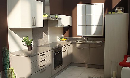 Kompakte und helle Küche
