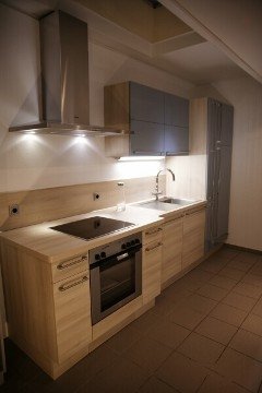 Holzküche als Küchenzeile geplant, bei Linge in Bielefeld