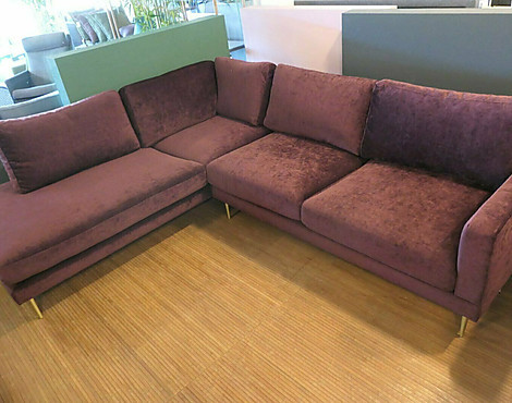 Wohnlandschaft / Ecksofa ca. 225x269cm Füße gold oder schwarz - Mareno
