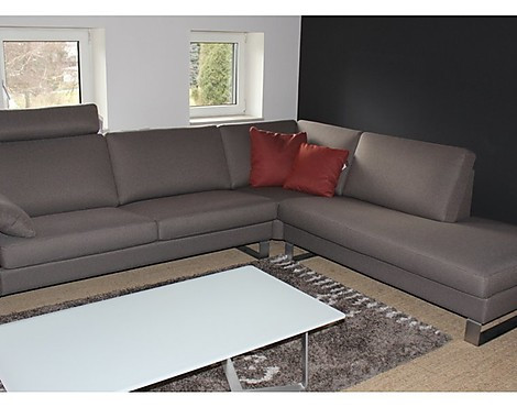 Polstermöbel Ecksofa modern Stoffbezug Sugar inkl. Kopfstütze und Kissen - Erpo Sofa Classic 500