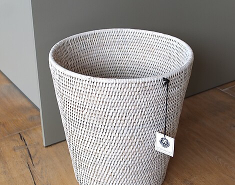 Decor Walther Papierkorb rund, Rattan hell - BASKET PK