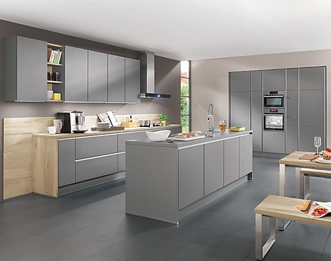 mit Miele - 615 Laser in Ausfg. 413 Mineralgrau Nobilia 615 Laser 413 Mineralgrau Grifflos Neuheit - Miele und Nobilia Line N - Laser in Ausfg. 413 Mineralgrau Nobilia 615 Laser Grifflos