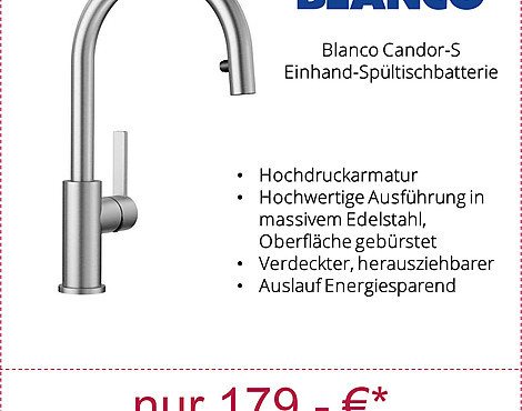 Candor-S - 523121 - Echte Edelstahl Armatur mit Schlauchbrause - NEU!!! ORIGINALVERPACKT!!! - Candor-S (523121)