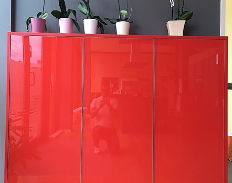 Sideboard mit Glasfronten - Alu-Designglas-Tür