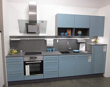 Nolte Eco Ausstellungsküche - M17 Madeira, 49F Kunststoff, Pastellblau !!! Frisch reduziert von 7.169€ auf 3.900€ !!!
