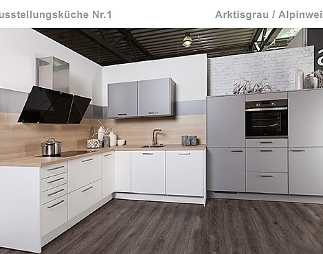Austellungsküche 01 reduziert! - Turin / Alpinweiß